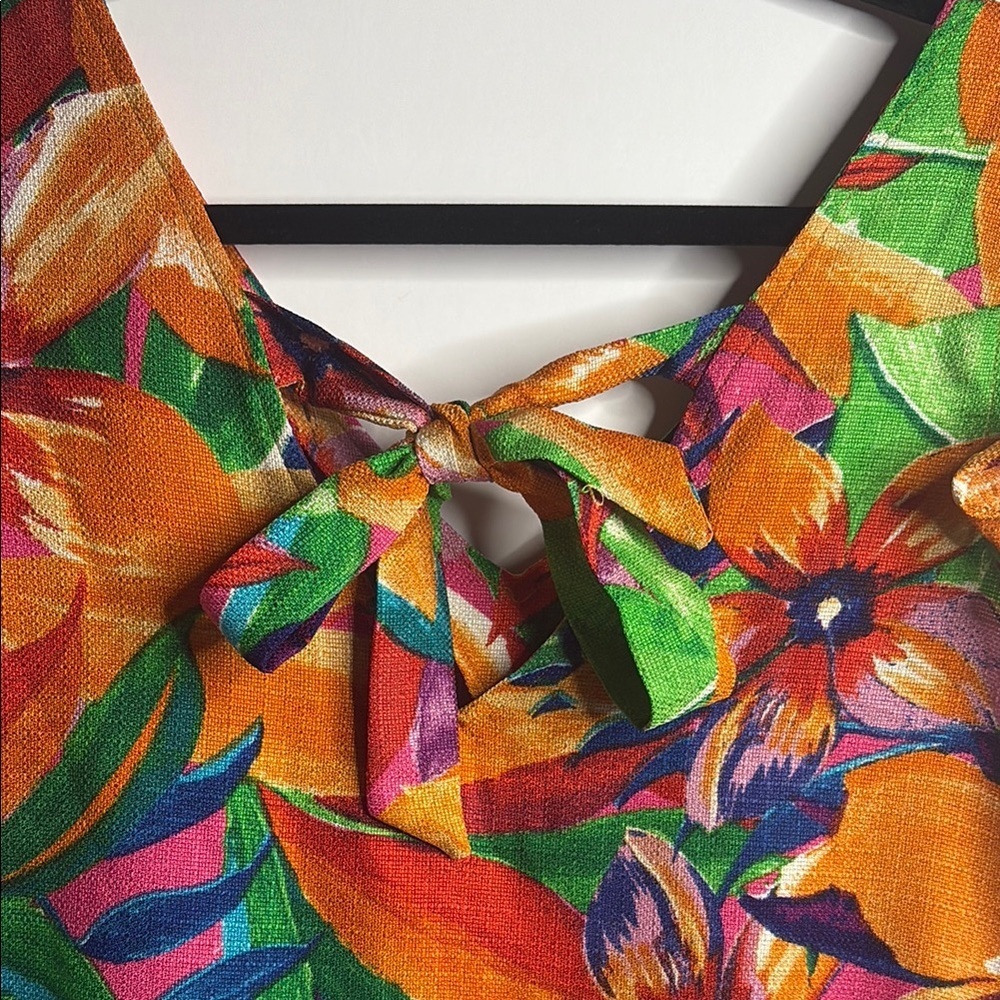Cocomo Vibrant Floral Women's Dress - Orange, Green, Purple - Picture 7 of 10